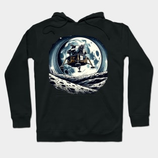 Lunar Landing Legacy - Apollo Module on the Moon Hoodie